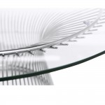 Fine Mod Imports Wire Side Table, Glass