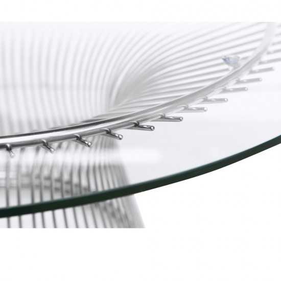 Fine Mod Imports Wire Side Table, Glass