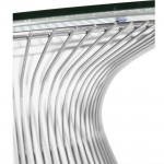 Fine Mod Imports Wire Side Table, Glass