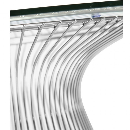 Fine Mod Imports Wire Side Table, Glass
