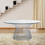 Fine Mod Imports Wire Side Table, Glass