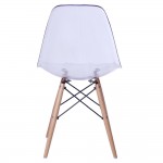 Fine Mod Imports GlossWood Dining Side Chair, Clear