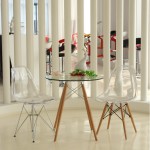 Fine Mod Imports GlossWood Dining Side Chair, Clear