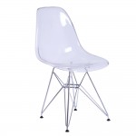 Fine Mod Imports GlossWire Dining Side Chair, Clear
