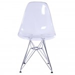 Fine Mod Imports GlossWire Dining Side Chair, Clear