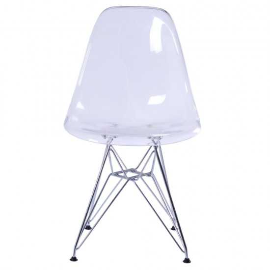 Fine Mod Imports GlossWire Dining Side Chair, Clear