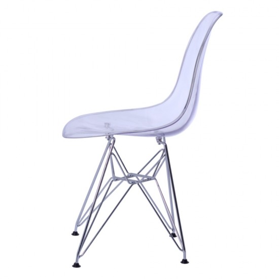 Fine Mod Imports GlossWire Dining Side Chair, Clear