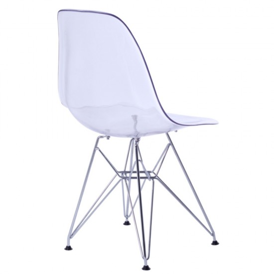 Fine Mod Imports GlossWire Dining Side Chair, Clear