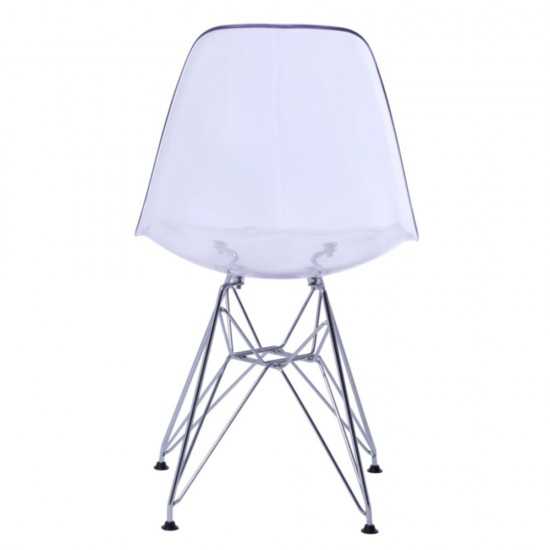 Fine Mod Imports GlossWire Dining Side Chair, Clear