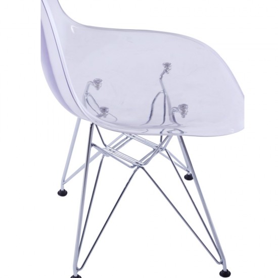 Fine Mod Imports GlossWire Dining Side Chair, Clear