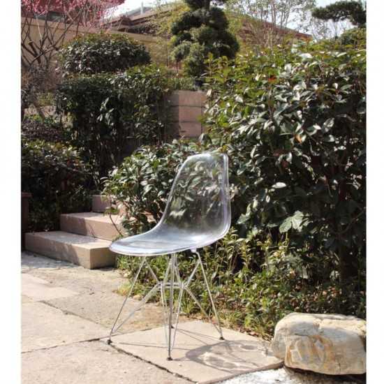 Fine Mod Imports GlossWire Dining Side Chair, Clear
