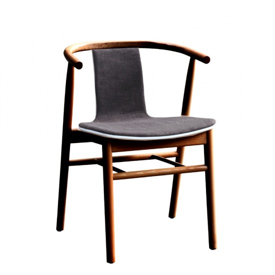 Fine Mod Imports Wishflat Dining Side Chair, Walnut