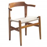 Fine Mod Imports Stringta Dining Side Chair, Walnut