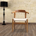 Fine Mod Imports Stringta Dining Side Chair, Walnut