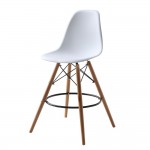 Fine Mod Imports Woodleg Counter Chair Round Base, White