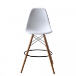 Fine Mod Imports Woodleg Counter Chair Round Base, White