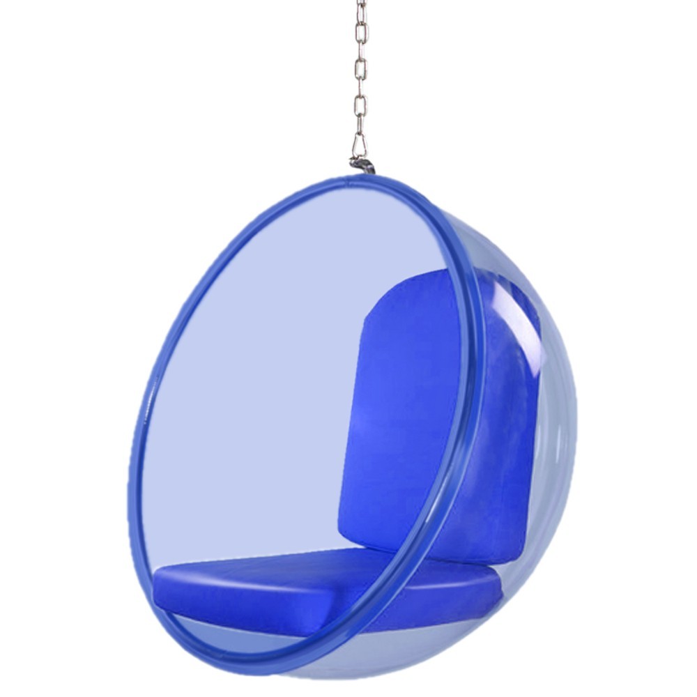 Fine Mod Imports Bubble Hanging Chair Blue Acrylic, Blue Fine Mod Imports Bubble Hanging Chair Blue Acrylic, Blue