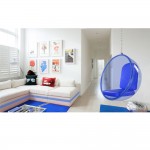 Fine Mod Imports Bubble Hanging Chair Blue Acrylic, Blue
