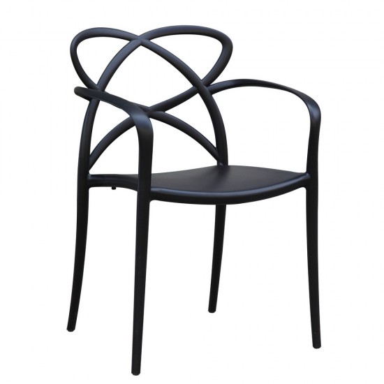 Fine Mod Imports Script Dining Chair, Black