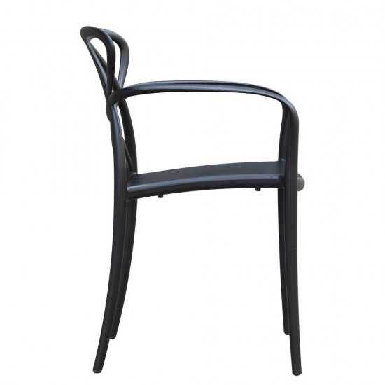 Fine Mod Imports Script Dining Chair, Black