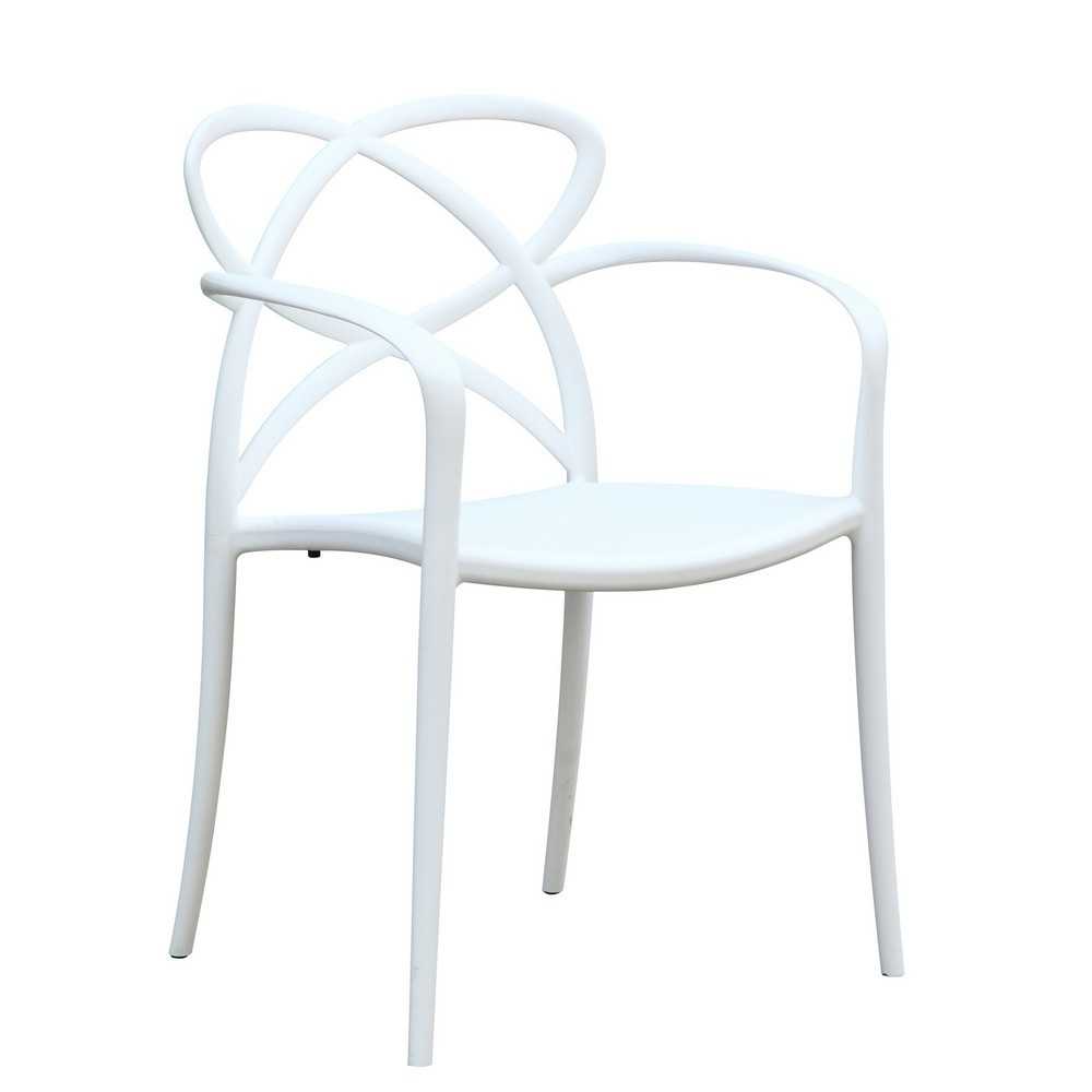 Fine Mod Imports Script Dining Chair, White