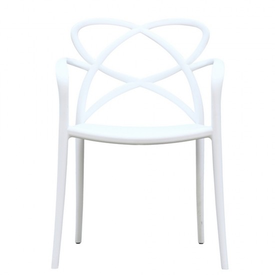 Fine Mod Imports Script Dining Chair, White