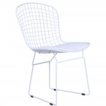 Fine Mod Imports White Wire Side Chair, White