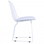 Fine Mod Imports White Wire Side Chair, White