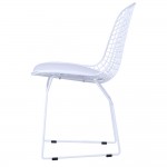 Fine Mod Imports White Wire Side Chair, White