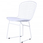 Fine Mod Imports White Wire Side Chair, White