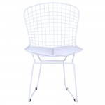 Fine Mod Imports White Wire Side Chair, White