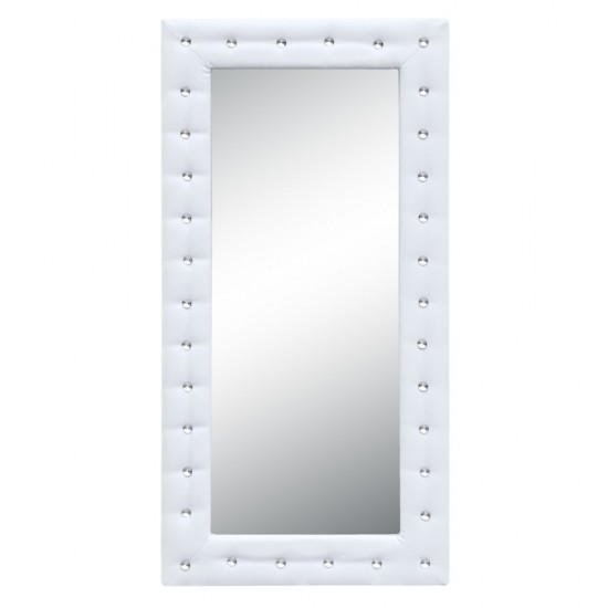 Fine Mod Imports Tufted Mirror 36", White