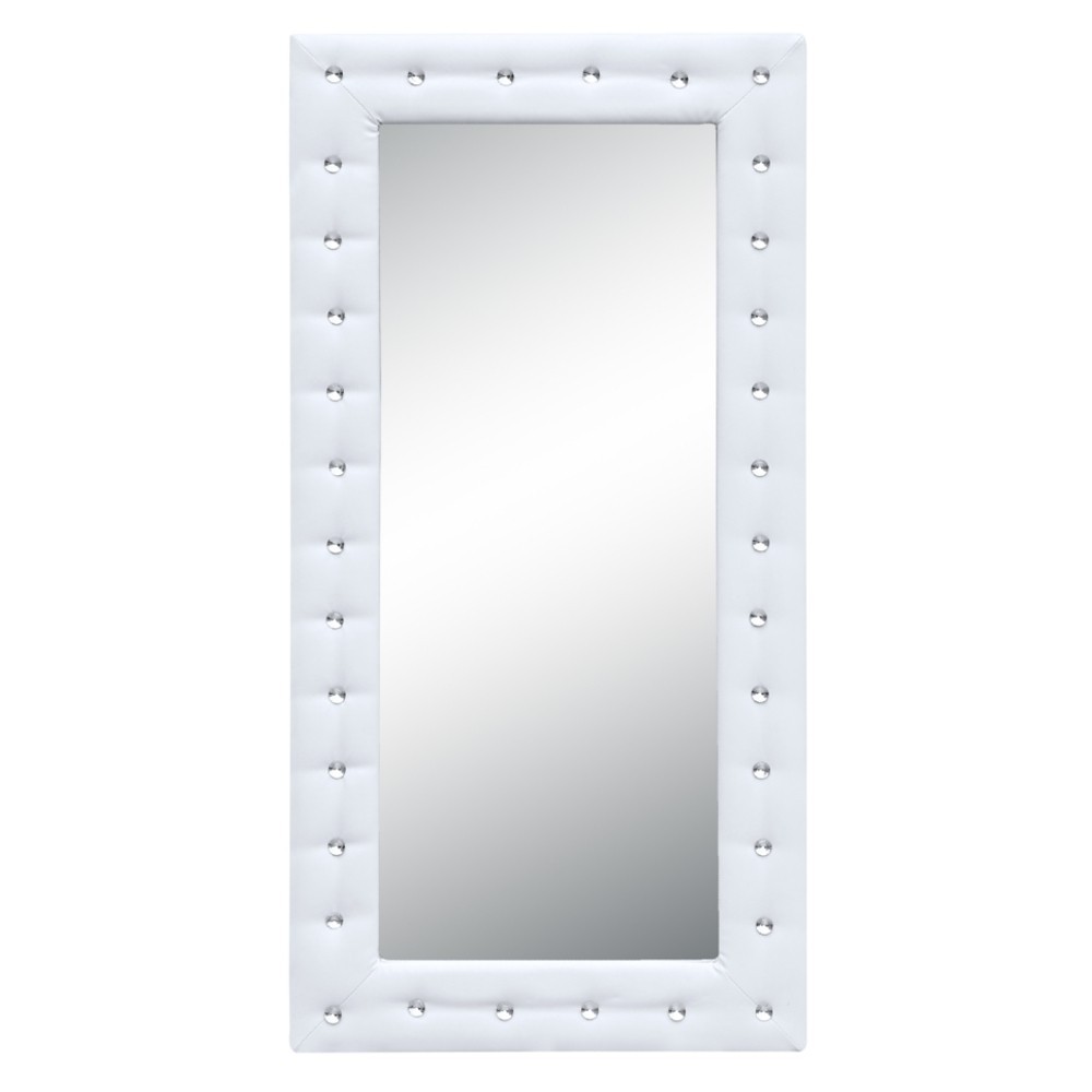 Fine Mod Imports Tufted Mirror 36", White