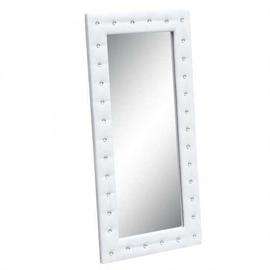 Fine Mod Imports Tufted Mirror 36", White