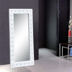 Fine Mod Imports Tufted Mirror 36", White