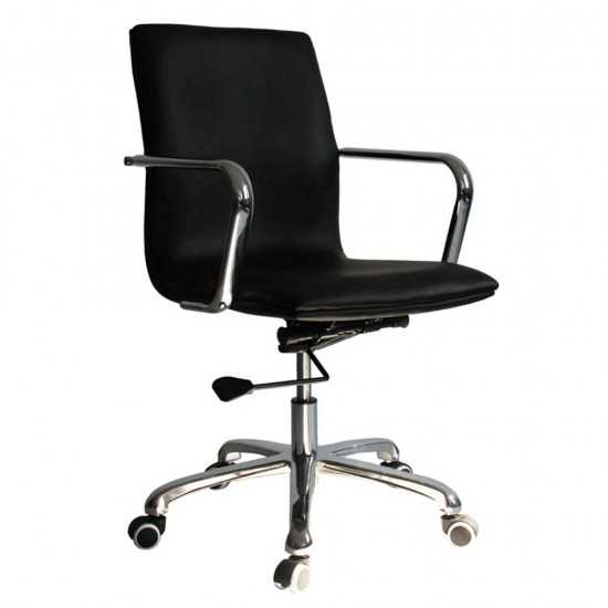 Fine Mod Imports Confreto Conference Office Chair Mid Back, Black