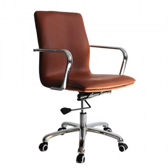 Fine Mod Imports Confreto Conference Office Chair Mid Back, Light Brown