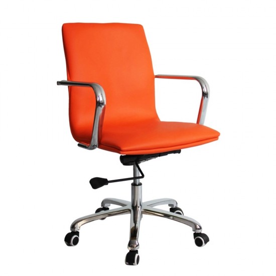 Fine Mod Imports Confreto Conference Office Chair Mid Back, Orange