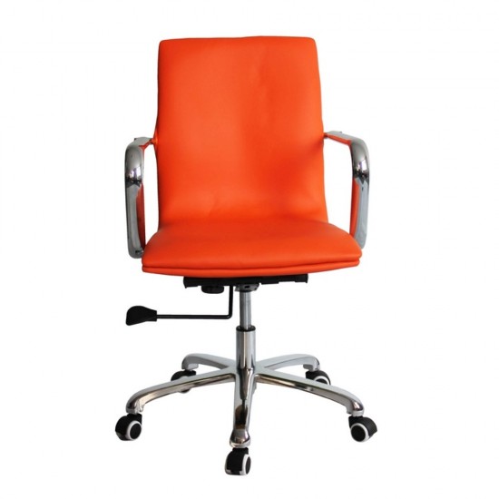 Fine Mod Imports Confreto Conference Office Chair Mid Back, Orange