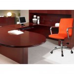 Fine Mod Imports Confreto Conference Office Chair Mid Back, Orange