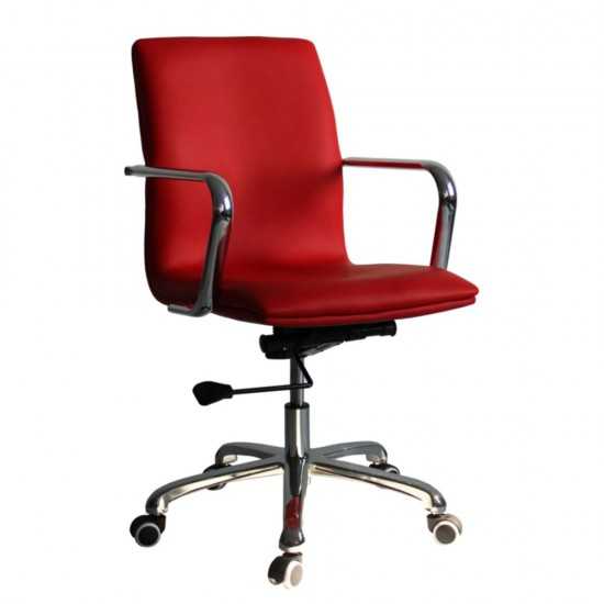 Fine Mod Imports Confreto Conference Office Chair Mid Back, Red