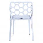 Fine Mod Imports Honeycomb Dining Chair, Clear