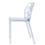 Fine Mod Imports Honeycomb Dining Chair, Clear