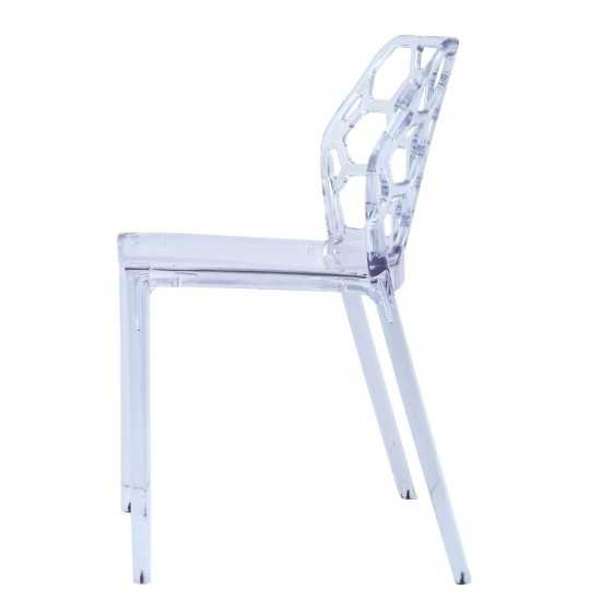 Fine Mod Imports Honeycomb Dining Chair, Clear