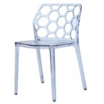 Fine Mod Imports Honeycomb Dining Chair, Clear