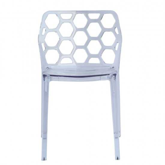 Fine Mod Imports Honeycomb Dining Chair, Clear