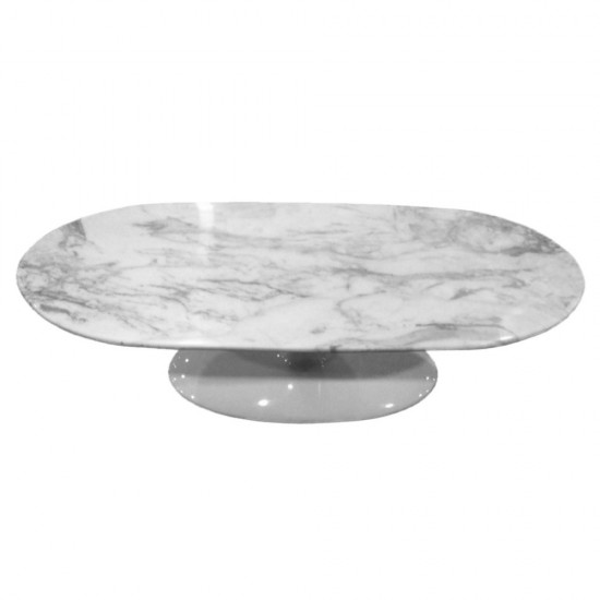 Fine Mod Imports Squaval Marble Coffee Table, White