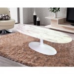 Fine Mod Imports Squaval Marble Coffee Table, White