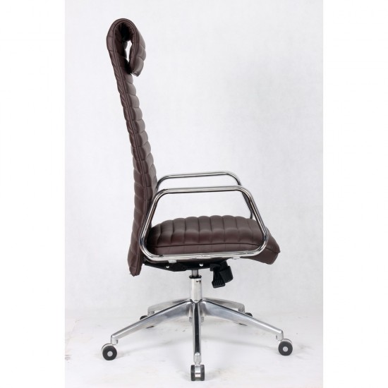 Fine Mod Imports Ox Office Chair High Back, Dark Brown