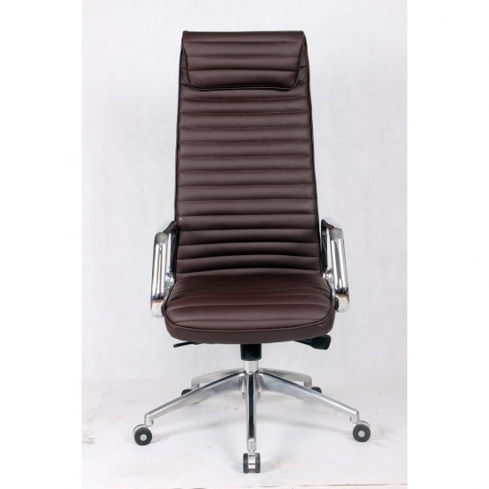 Fine Mod Imports Ox Office Chair High Back, Dark Brown